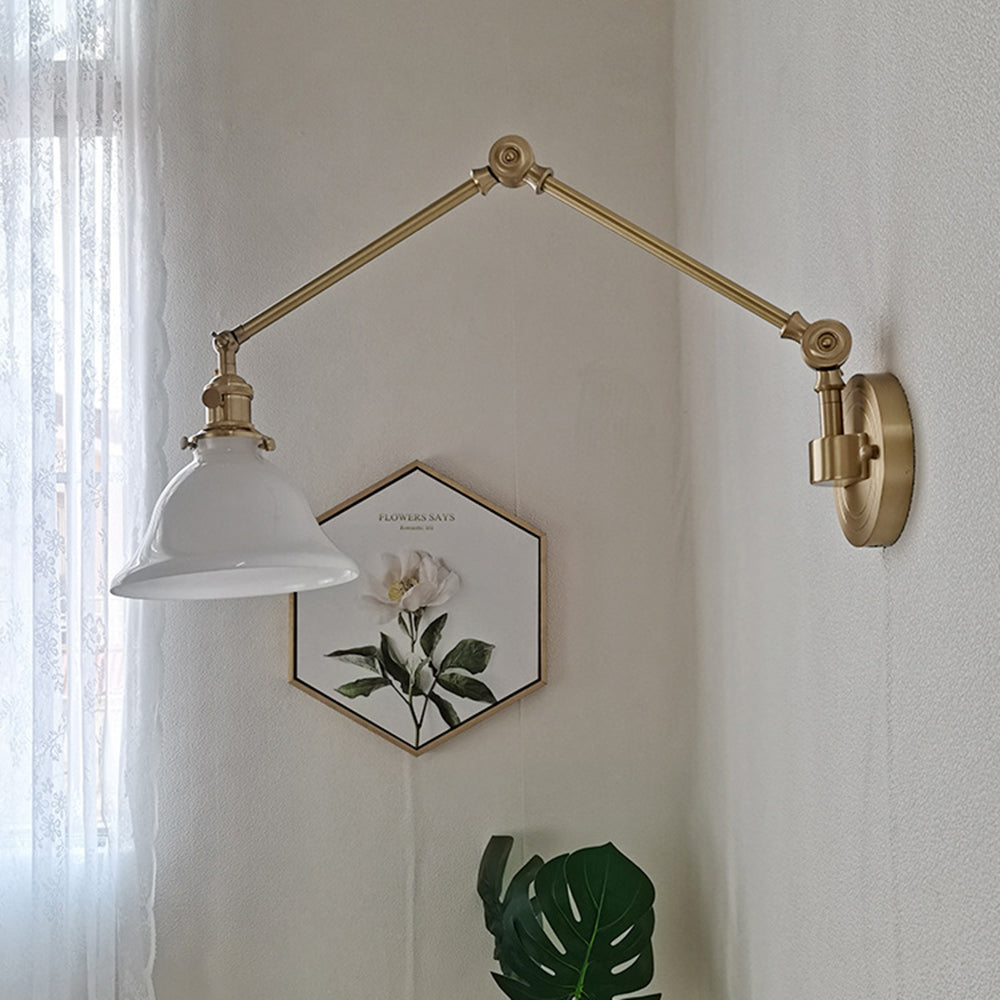 Green Or White Metal Frame And Glass Diffusion Foldable Wall Lamp