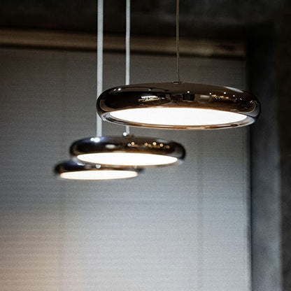 Metal Pendant Light With Acrylic Shade Circular Minimalist