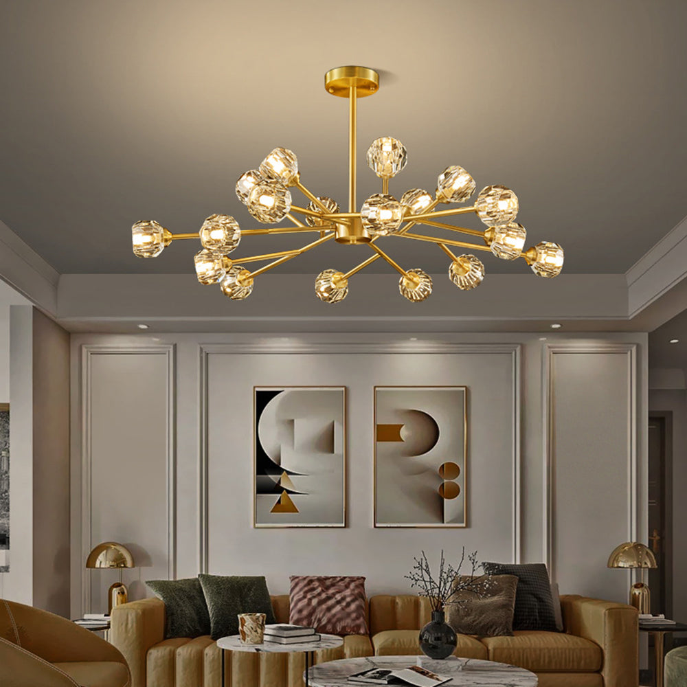 Crystal Shade Gold Metal Pendant Light