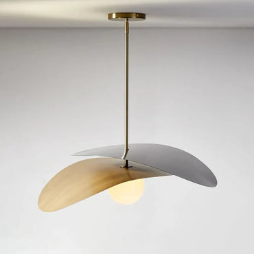 Light Metal Pendant With Ambient Geometric Glow