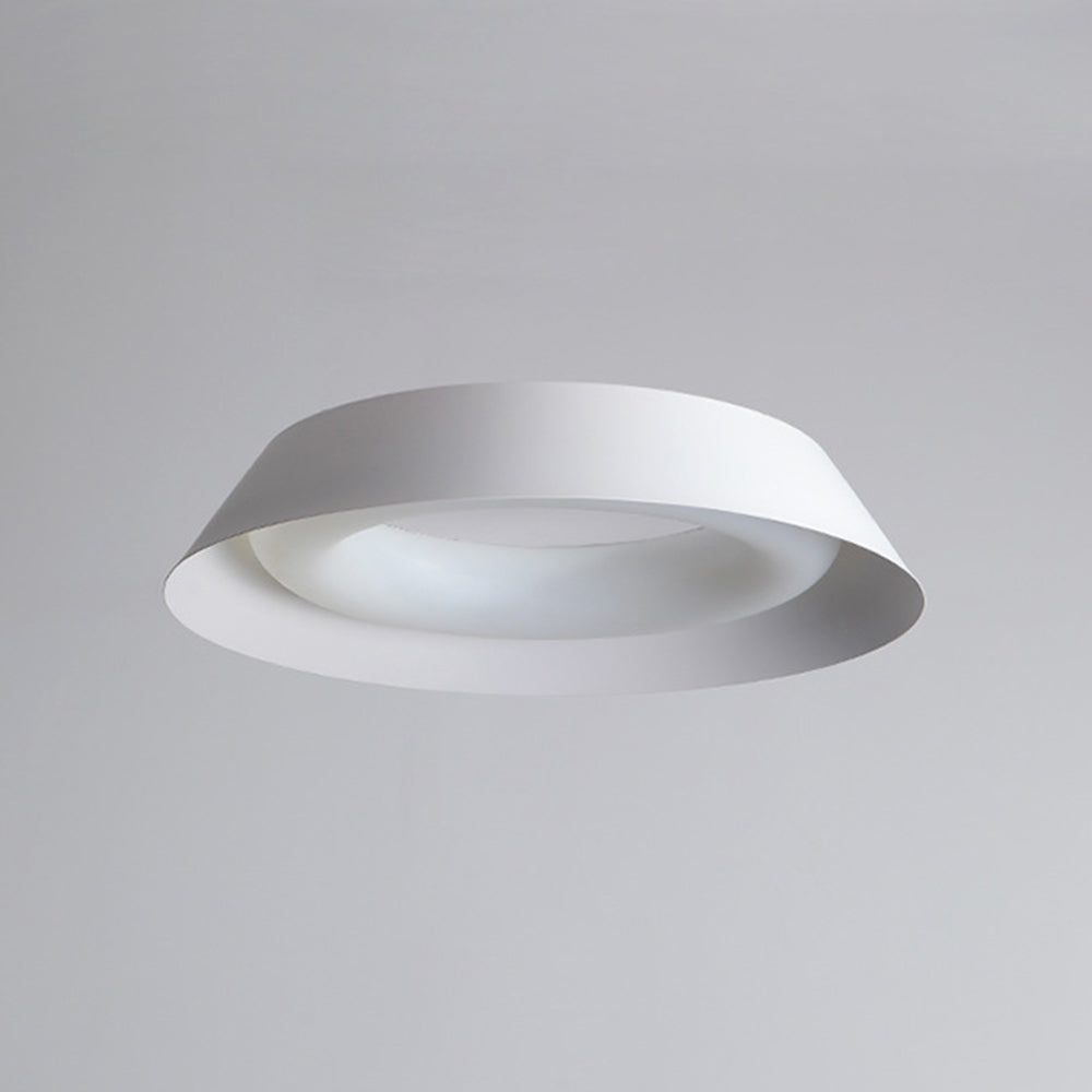 Nordic White Flush Mount Ceiling Light With Acrylic Shade Metal