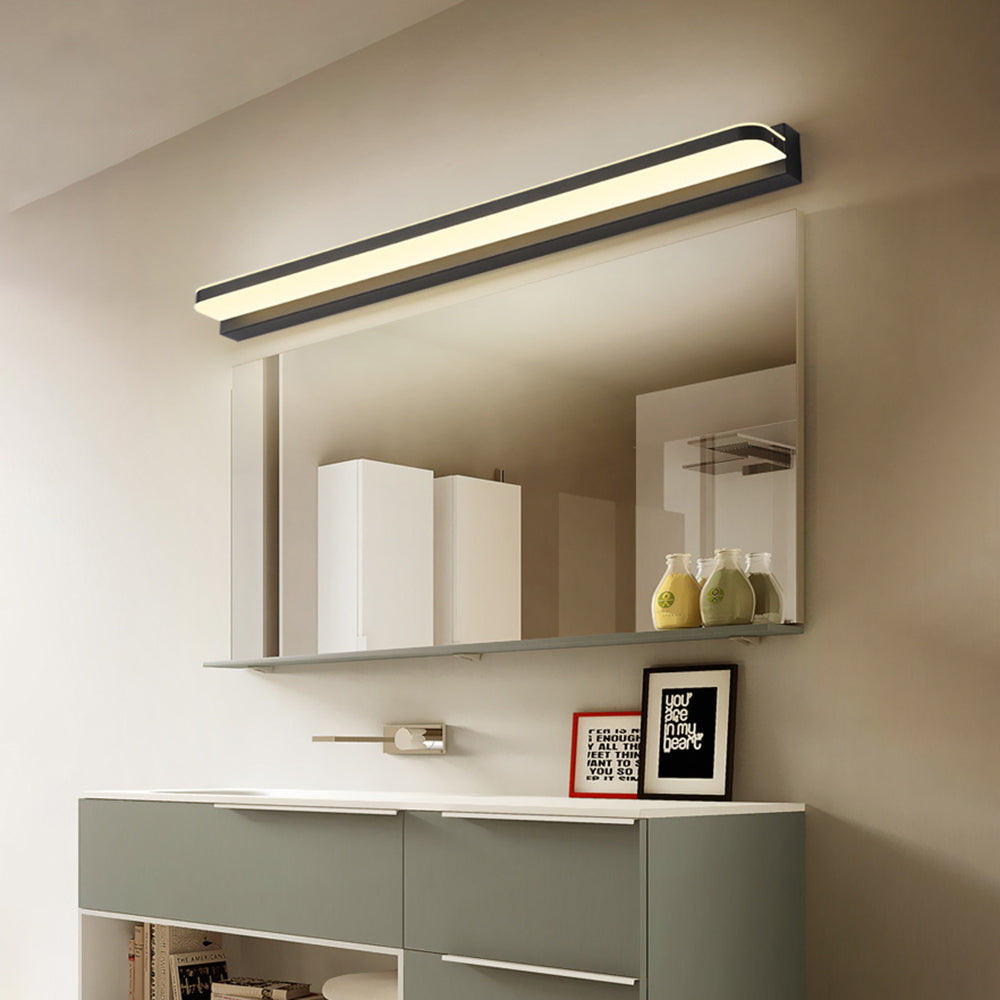 Modern Rectangular Bathroom Wall Light With Mirror Finish