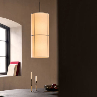 Cylinder Japanese Fabric Pendant Light With Soft Glow