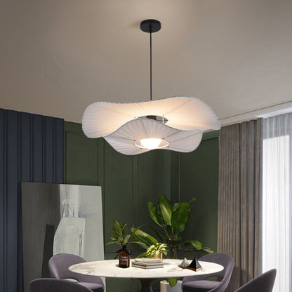 Suspension Nordique Pendante Moderne en Métal et Tissu Blanc