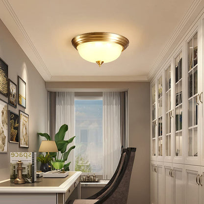 Retro Brass Flush Mount Ceiling Led Light For Living Bedroom Dining
