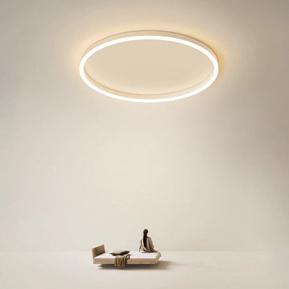Black Gold Or White Sleek Circular Flush Mount Ceiling Light