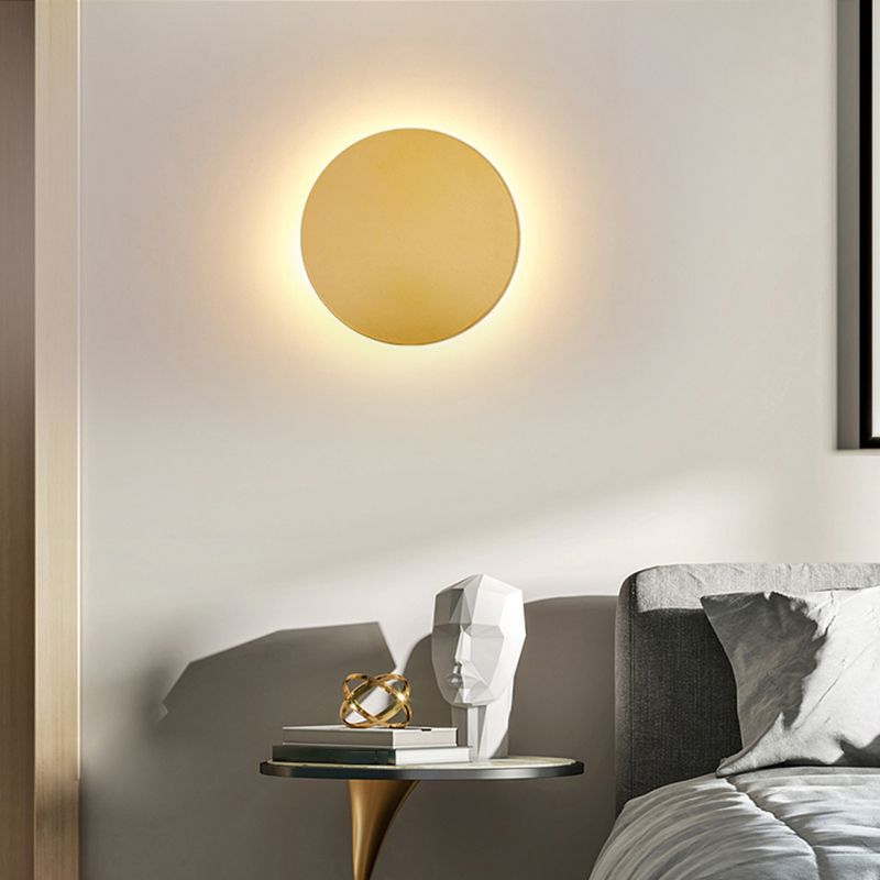 Wall Lamp Round Metal Minimalist For Bedroom Or Living Room