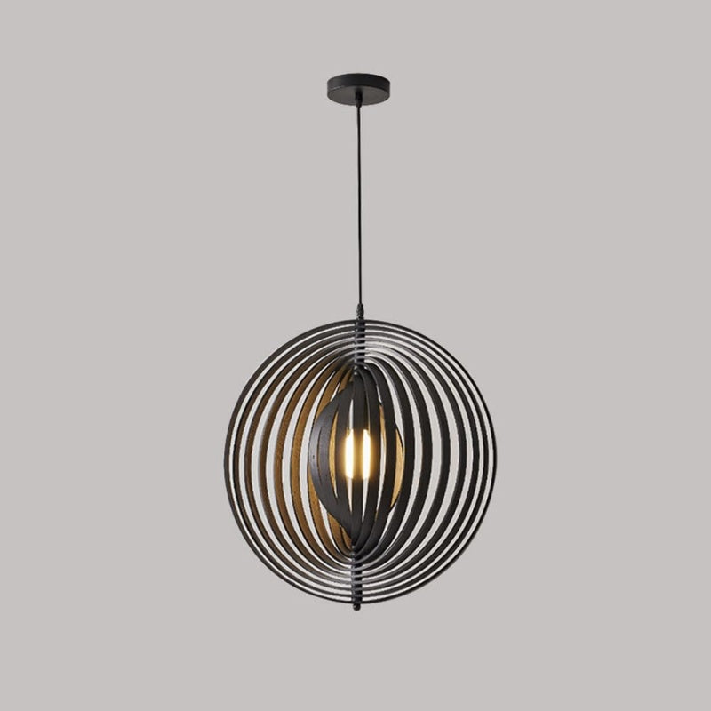 Wood and Metal Finish Japanese LED Pendant Light