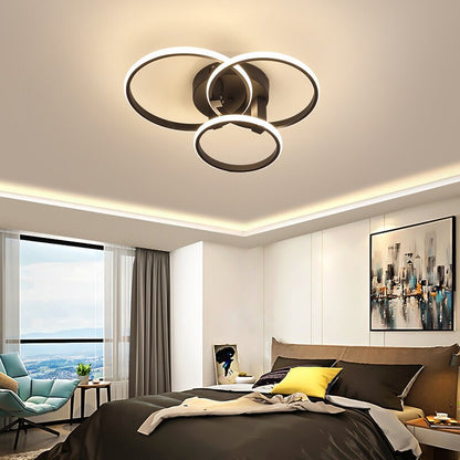 Black And White LED Ceiling Light Overlapping Circle