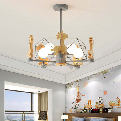 Ceiling Mount Flush LED Giraffe Motif Light