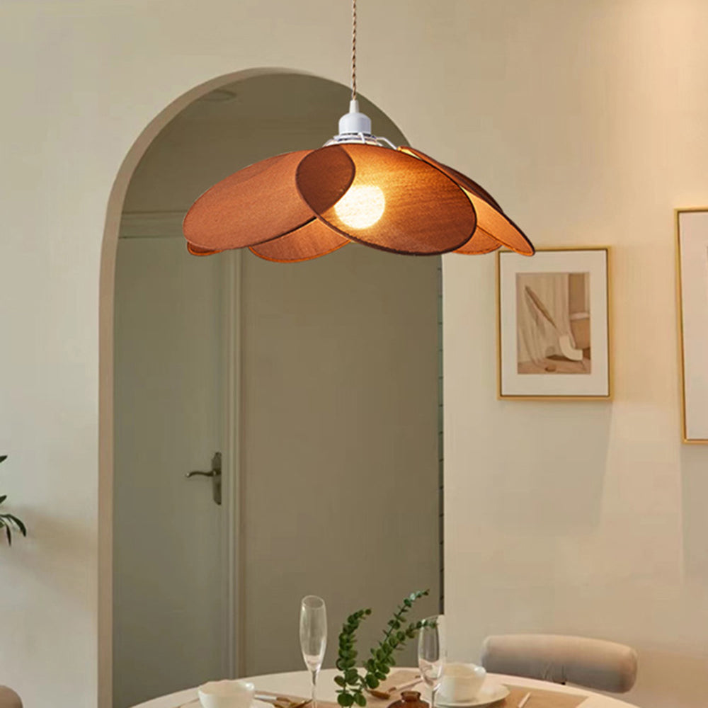 Warm Glow Elegant Fabric Flower Pendant Lamp