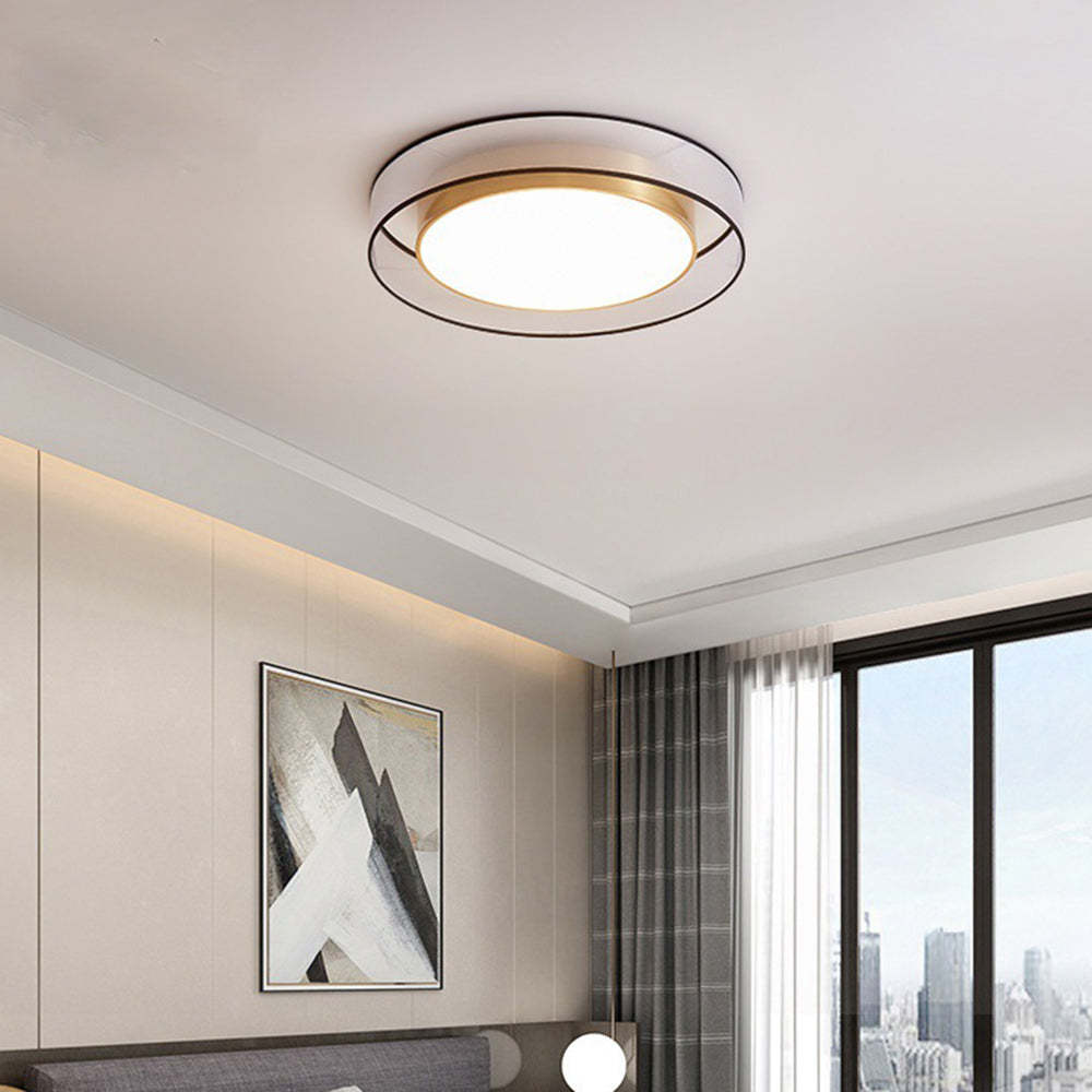 Gold Copper Finish Nordic Round LED Flush Mount Ceiling Light