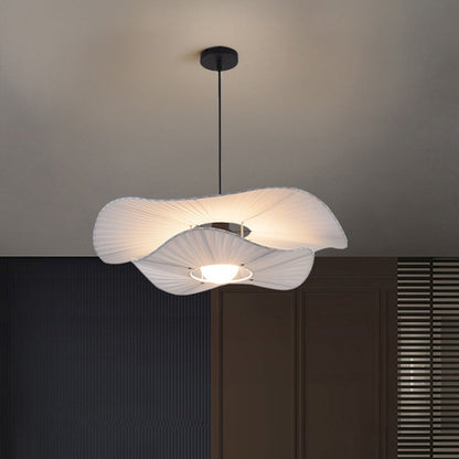 Suspension Nordique Pendante Moderne en Métal et Tissu Blanc