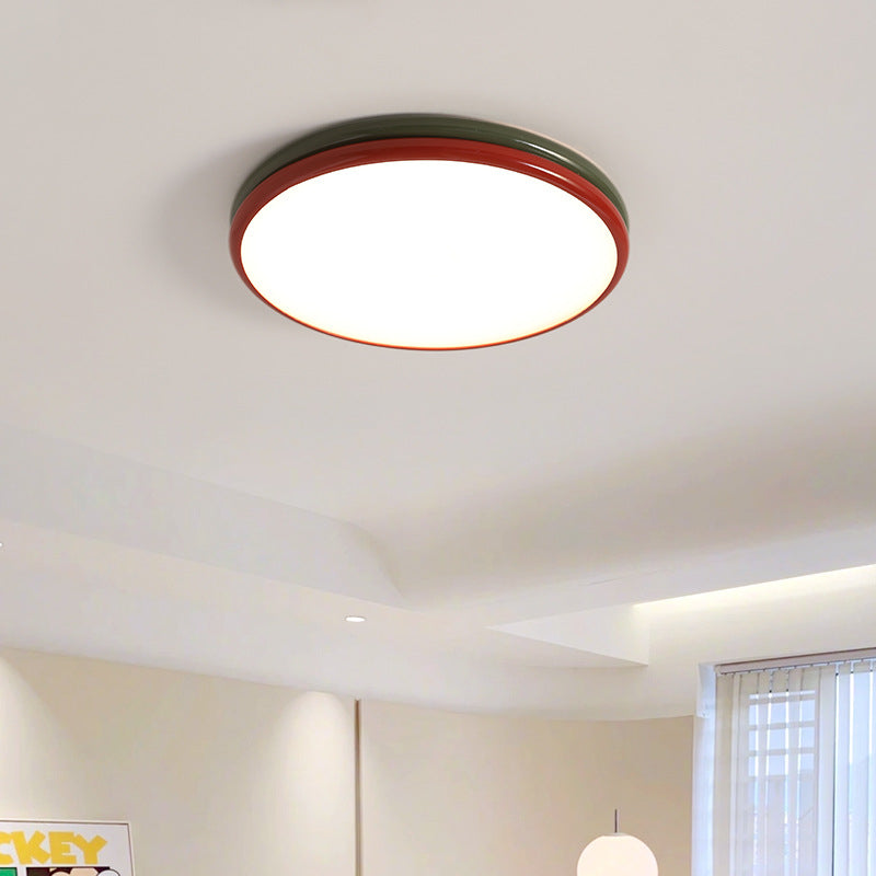 Modern LED Flush Mount Ceiling Light For Living Room And Bedroom in Red