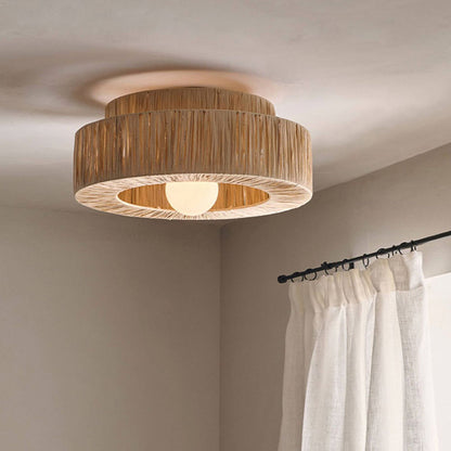 Cozy Ambiance Rustic Rattan Boho Pendant Light