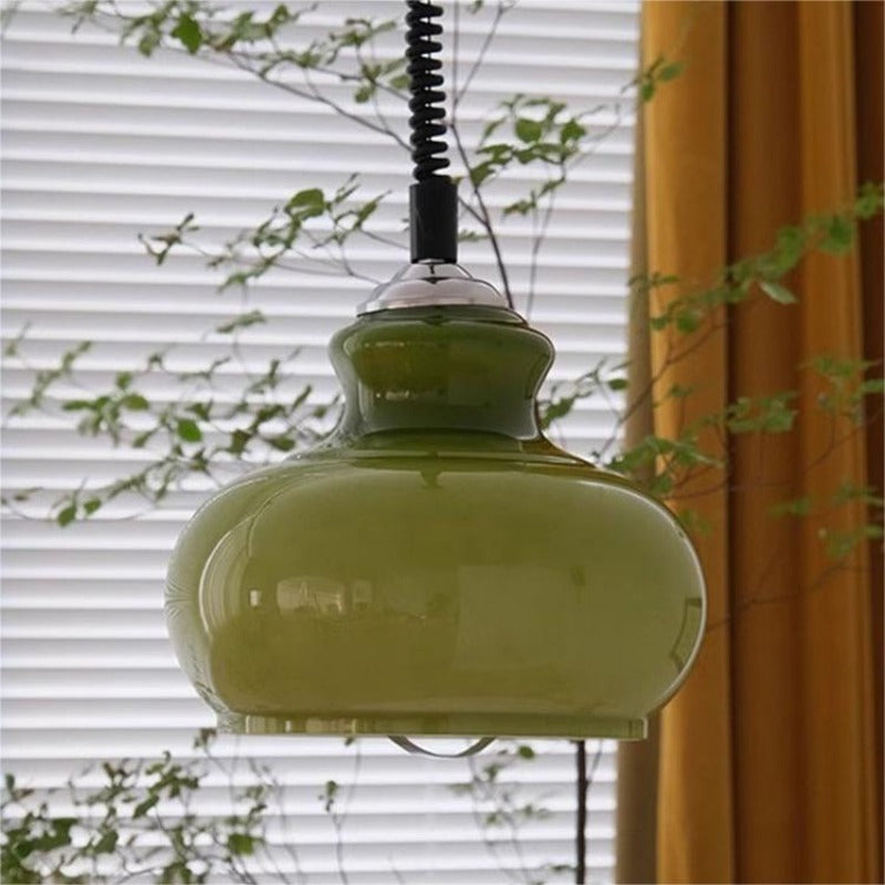 Retro Green Pendant Light For Ambient Living Room Glow