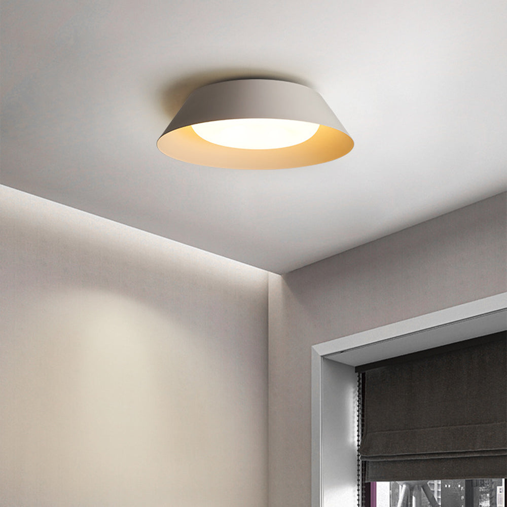 Nordic White Flush Mount Ceiling Light With Acrylic Shade Metal
