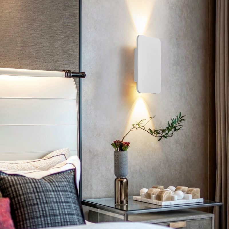 Metal Finishes Wall Light Contemporary Rectangular