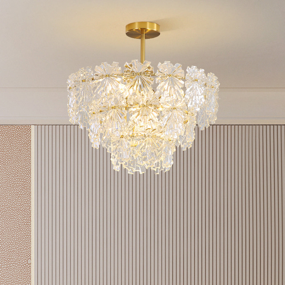 Modern Style Three Rings Gold Pendant Light