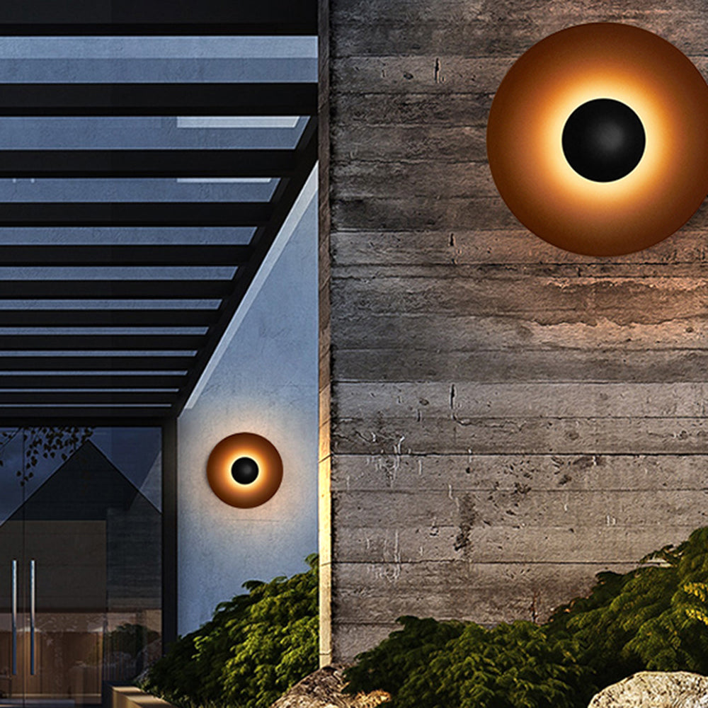 IP65 Black White Two Tone Outdoor Metal Round Light