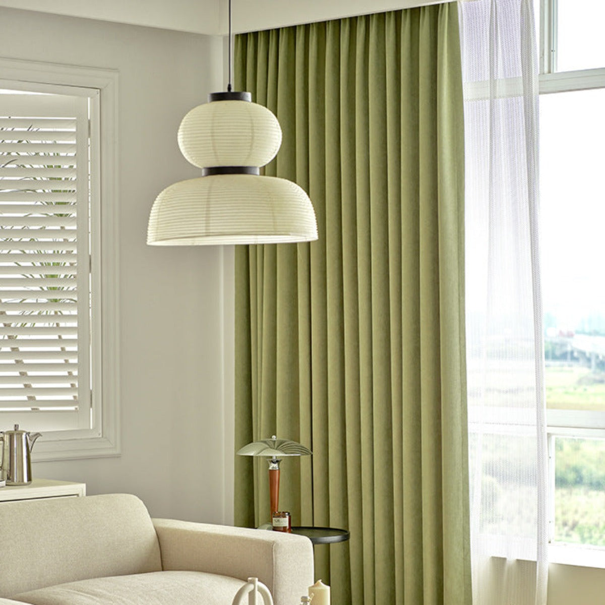 Pendant Metal And Fabric Vintage Light With Bowl Double