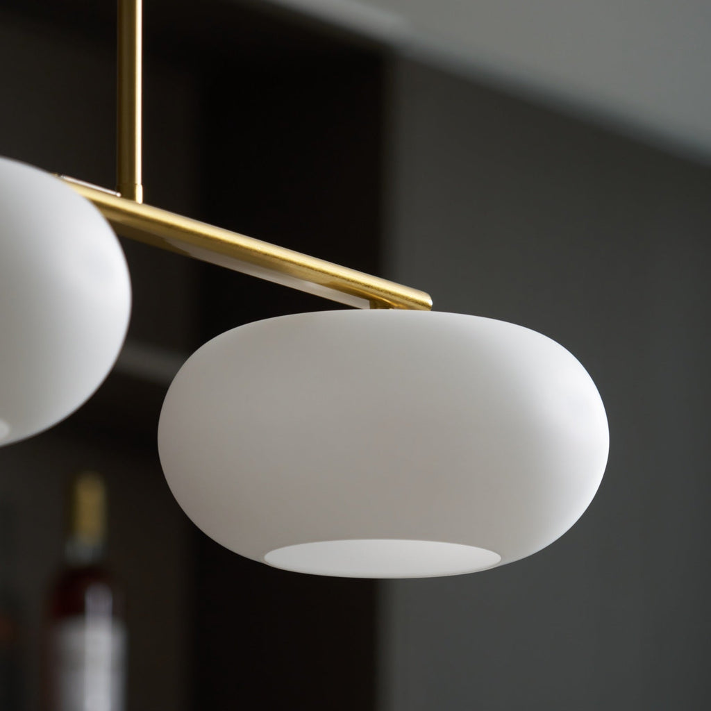 Warm Glow And Three Shades Cream Glass Pendant Light