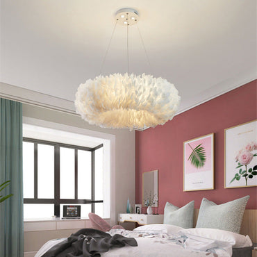 Led Even Lighting Pendant Light With Feather