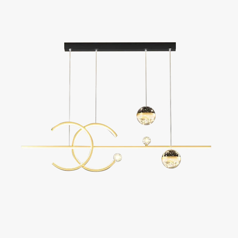 Black And Gold Finish Elegant Globe Pendant Light