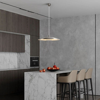 Dimmable Contemporary White Nickel Pendant Kitchen Light