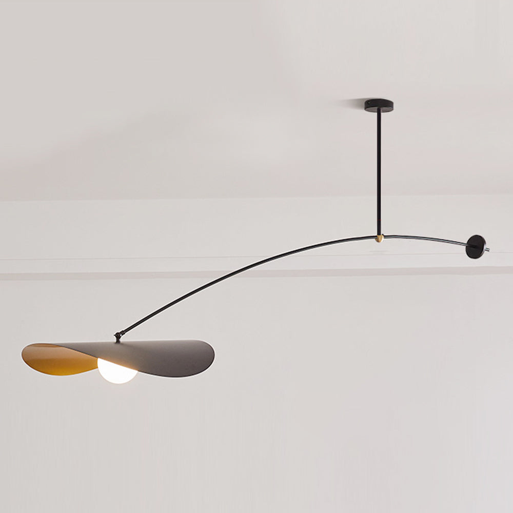 Black and Gold Minimalist Lotus Metal Pendant Light Arisha