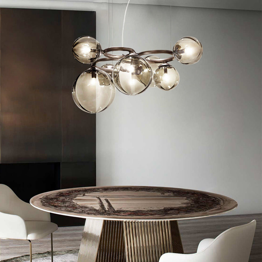 Modern Wave Pendant Light In Metal And Glass Durable