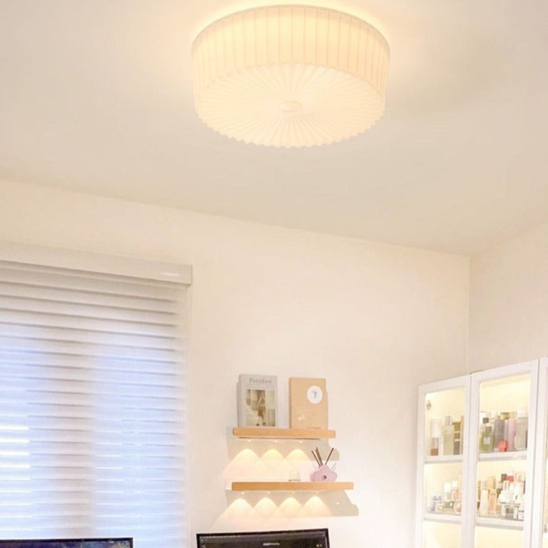 Ceiling Light Flush Mount LED Glass Cream For Bedroom And Study