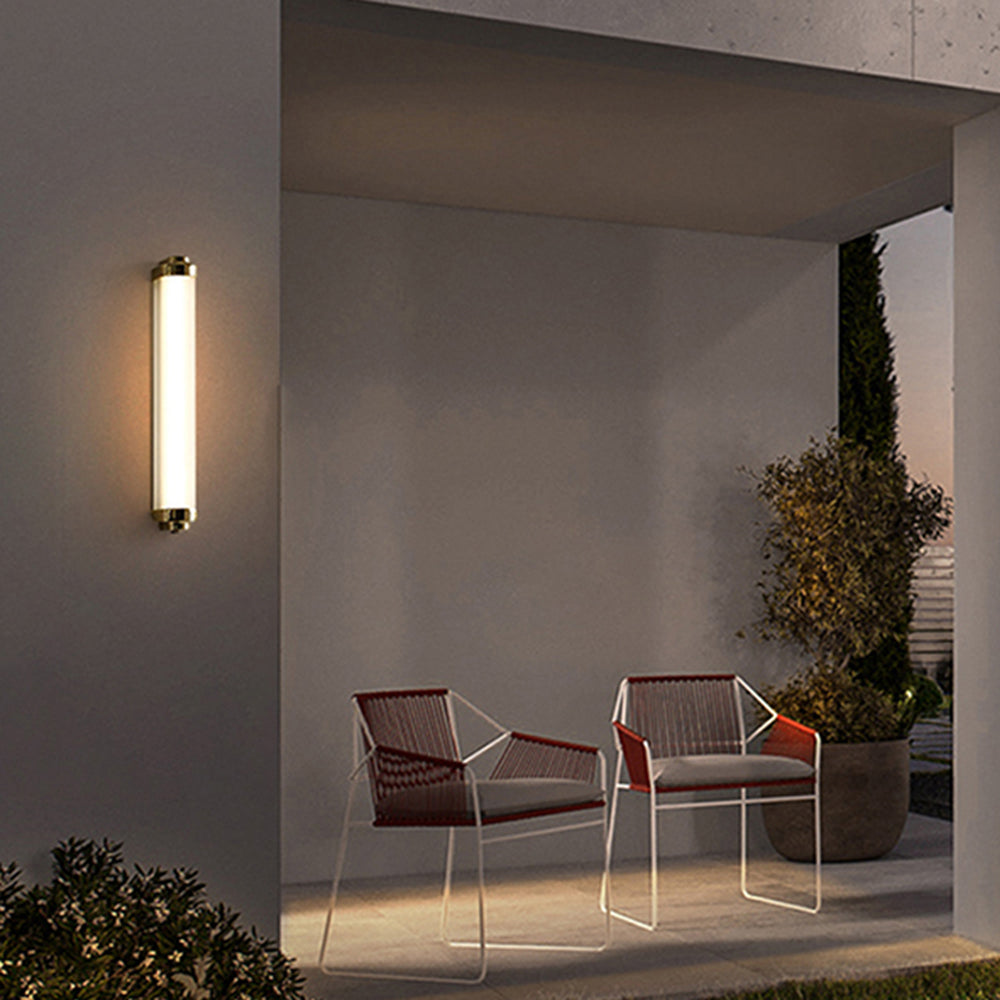 Minimalist Ray Metal Finish Outdoor Cylindrical Wall Light IP65