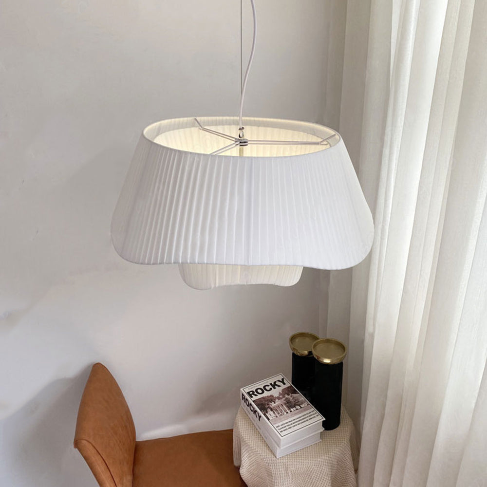 Pendant Light For Warm Glow In French Country Fabric And Metal