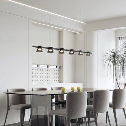Modern Black Linear Metal Pendant Light For Ambient Lighting