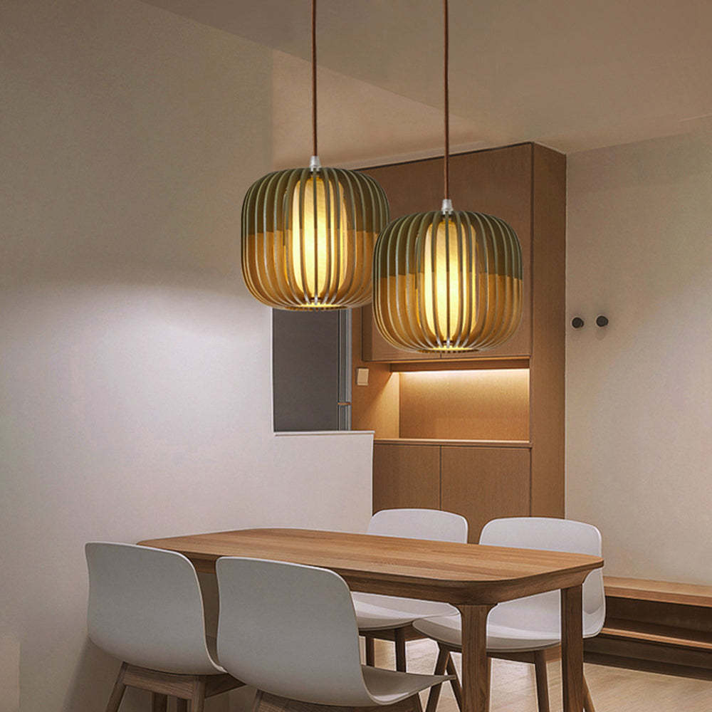 Adjustable Three Color Ambiance Wood Pendant Light