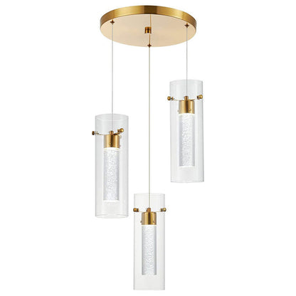 Dimmable Cluster Brass Pendant Glass Light