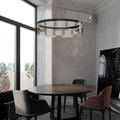 Metal Pendant Light Ring Black For Living Rooms Ambient