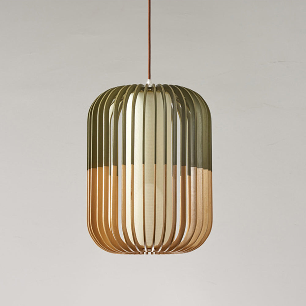 Adjustable Three Color Ambiance Wood Pendant Light