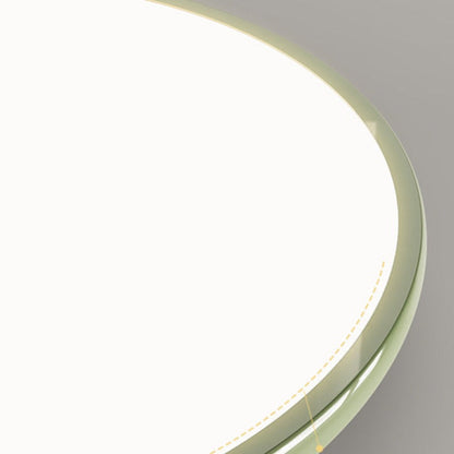 White Metal Bedroom Flush Mount Ceiling Light Retro Elegant Round