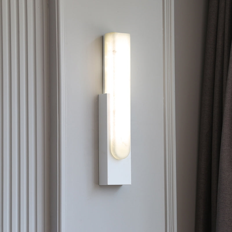 Triple Colour Temperatures Rectangular Stone And Metal Wall Lamp