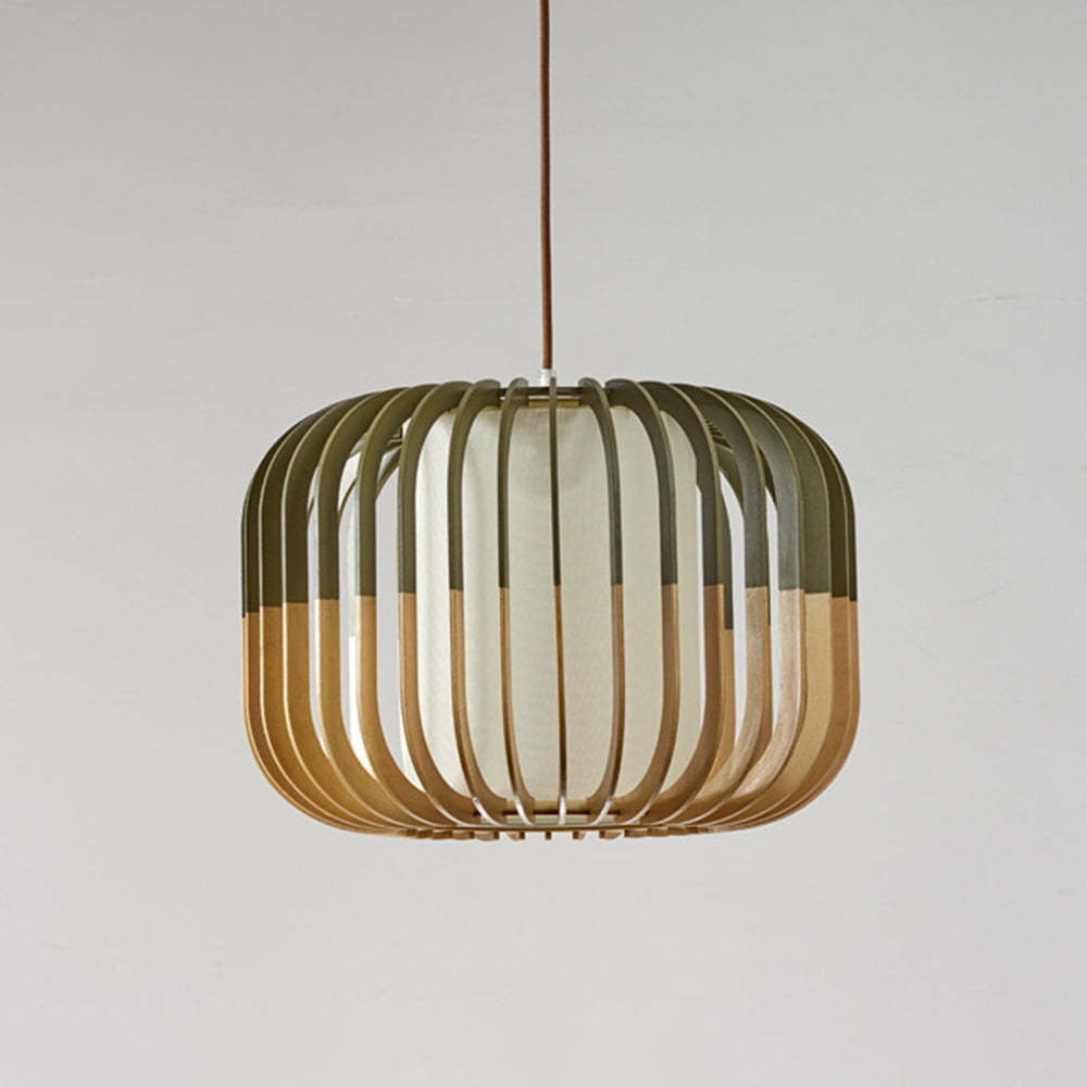 Adjustable Three Color Ambiance Wood Pendant Light