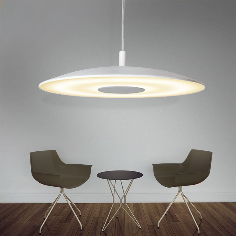 Dimmable Contemporary White Nickel Pendant Kitchen Light