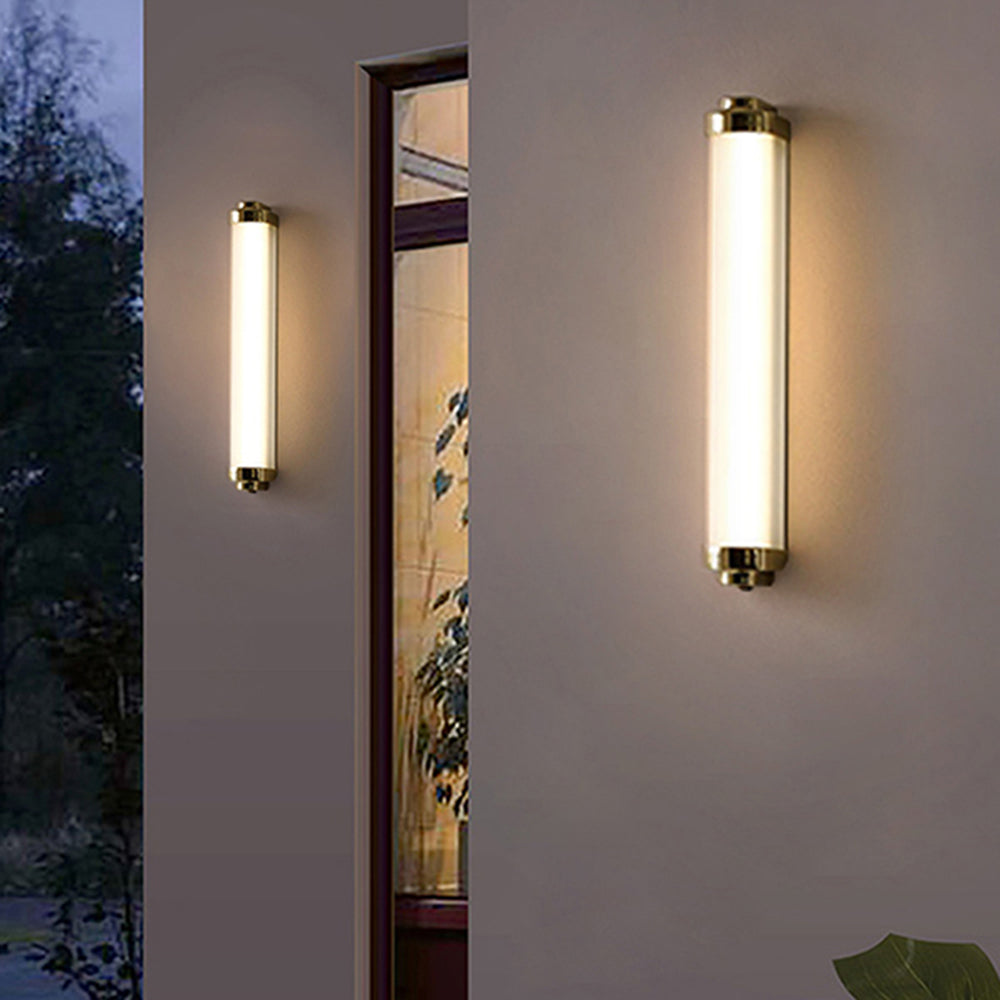 Minimalist Ray Metal Finish Outdoor Cylindrical Wall Light IP65