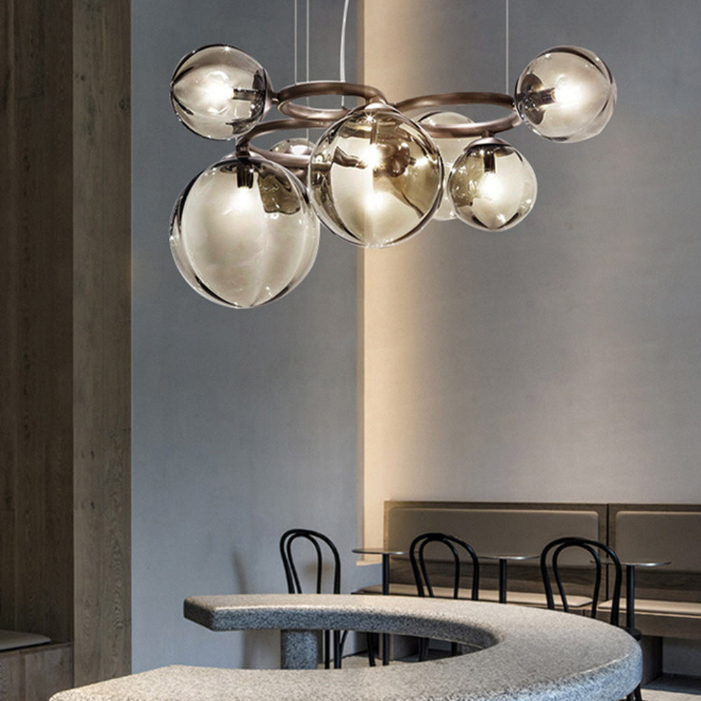 Modern Wave Pendant Light In Metal And Glass Durable