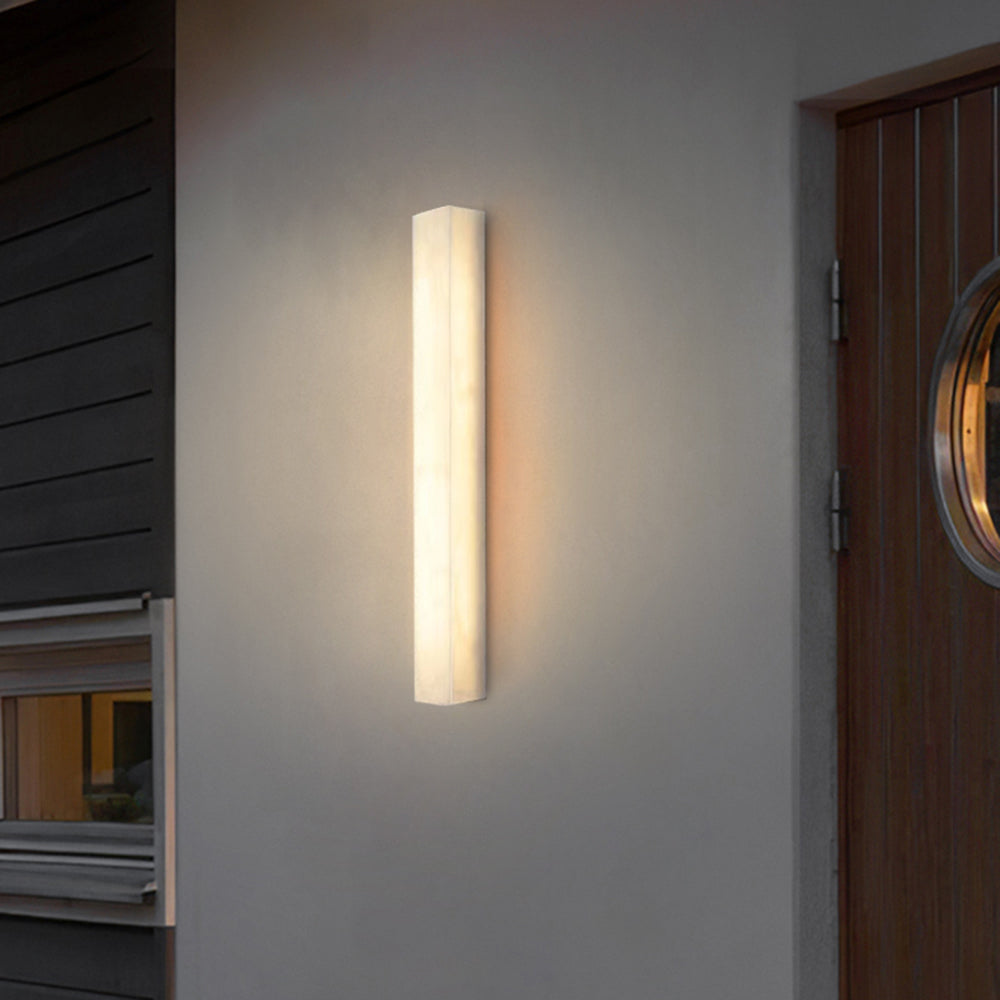 White Hardwired Outdoor Rectangular Wall Light IP65