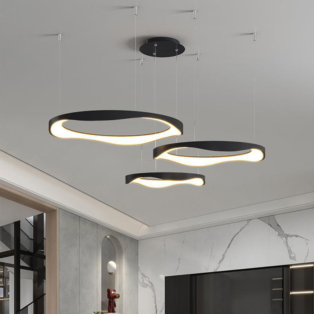 Black Or White Modern Round Pendant Light For Dining Room