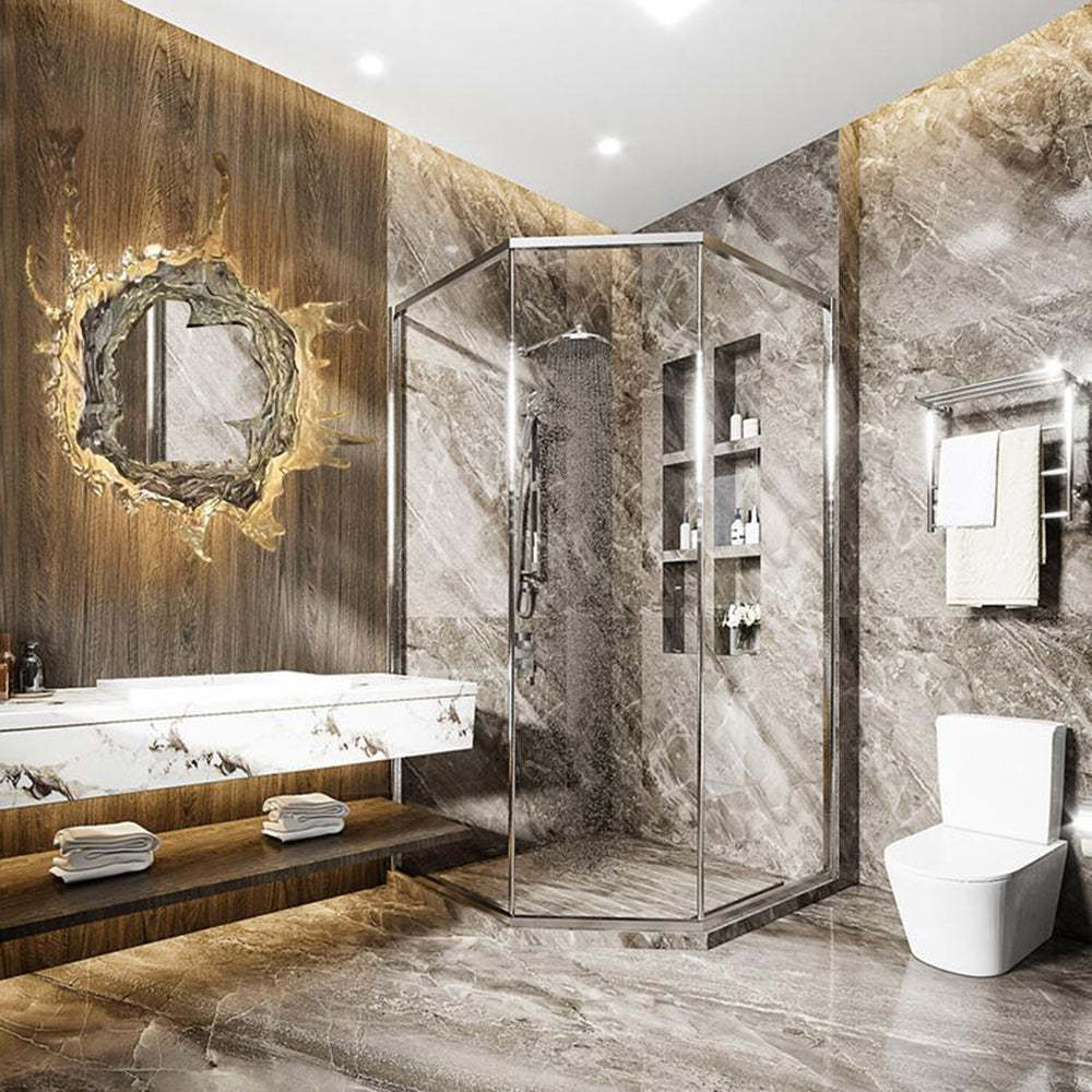 Gold Or Silver Finish AquaRipple Mirror Wall Light