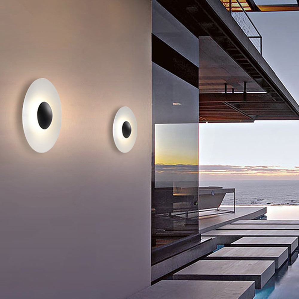 IP65 Black White Two Tone Outdoor Metal Round Light