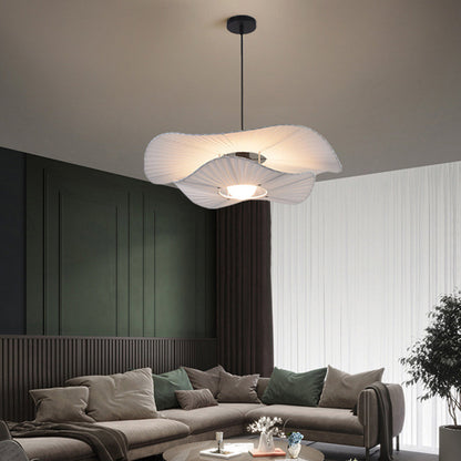 Suspension Nordique Pendante Moderne en Métal et Tissu Blanc